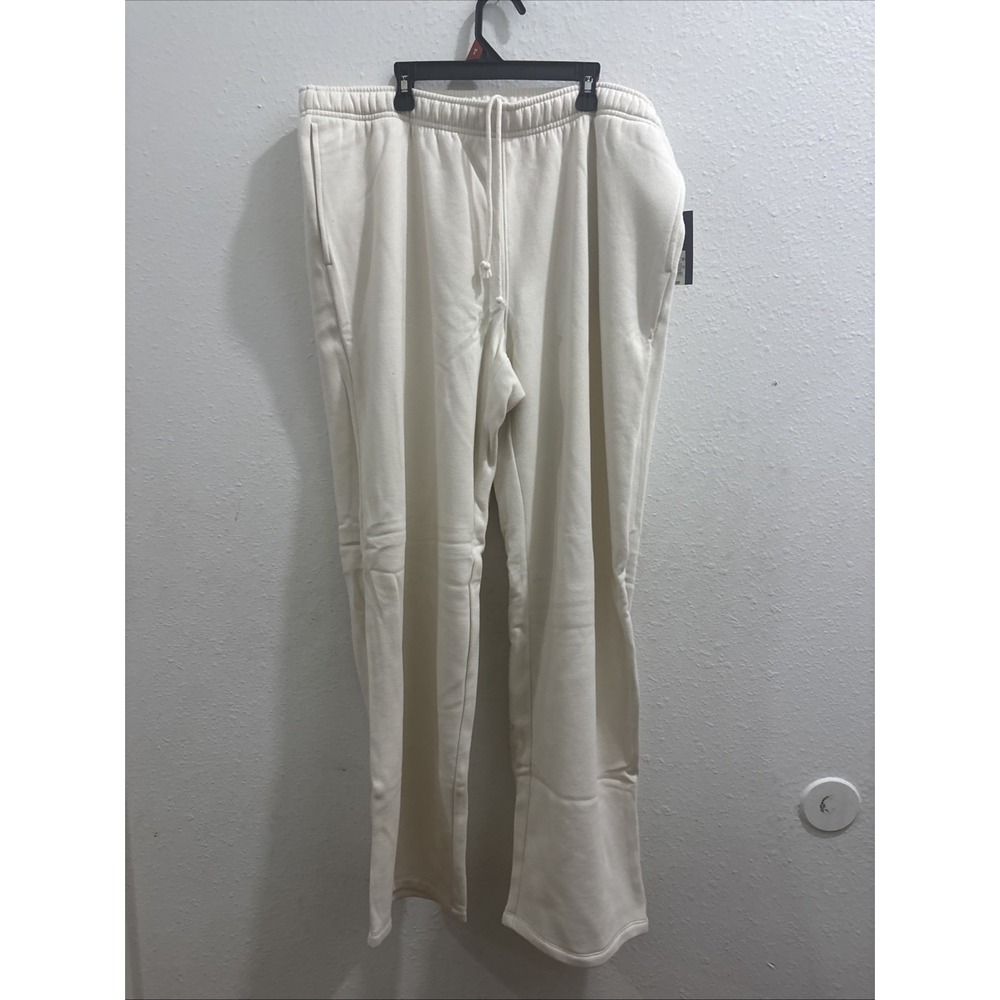 Universal Thread Sweatpants Womens 1X Beige French Terry Wide Leg Drawstring